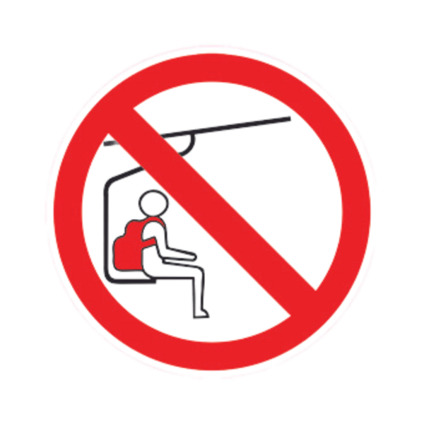 Balise Sticker Interdiction de garder le sac sur le dos BALI-STI098